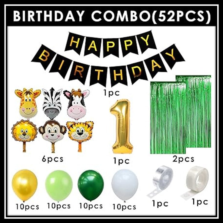 Jungle Theme Birthday Party Decoration Set 52 Pcs