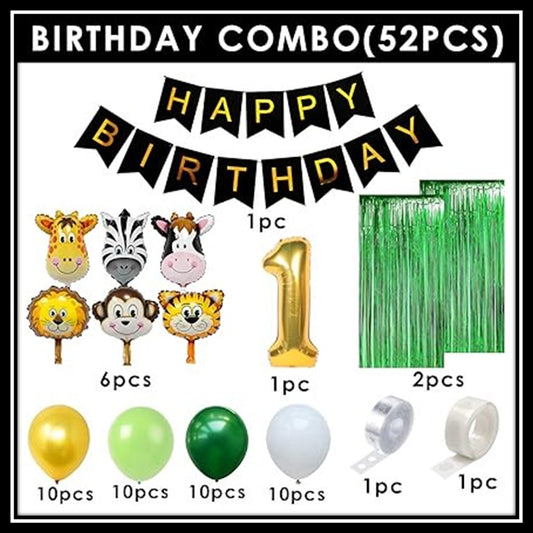 Jungle Theme Birthday Party Decoration Set 52 Pcs
