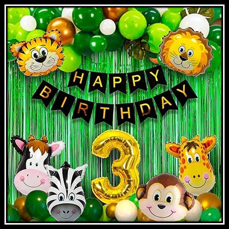 Jungle Theme Birthday Party Decoration Set 52 Pcs